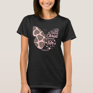 Christian Valentines Day Butterfly Cheetah Print T-Shirt
