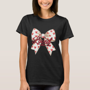 Christian Valentines Day Coquette Bow Heart Loved T-Shirt