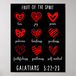Christian Valentines Fruit Of The Spirit Bible Ver Poster
