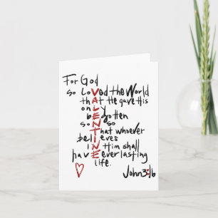 Christian Valentines John 3_16 For God So Loved Th Card