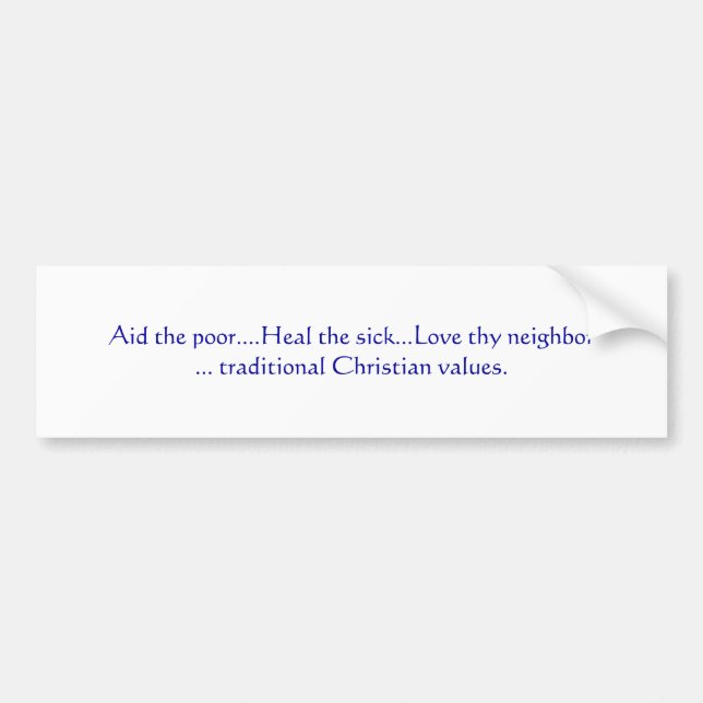 Christian Values Bumber Sticker (blue version) (Front)