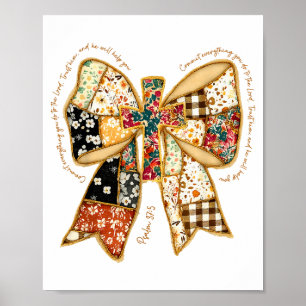 Christian Verse Bible Jesus Coquette Bow Patchwork Poster