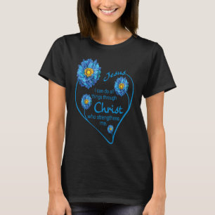 Christian Verse Flower Women Mom Heart Philippian T-Shirt