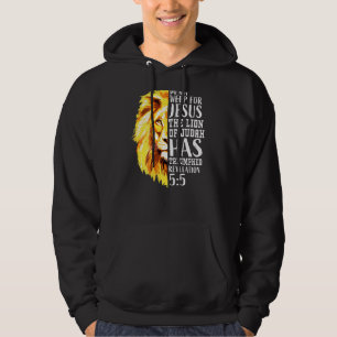 Christian Verse Jesus Faith Lion Judah Graphic On Hoodie