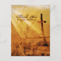 Christian vintage country cross wedding thank you
