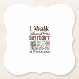 Christian Walk Through Fire Vintage Paper Coaster