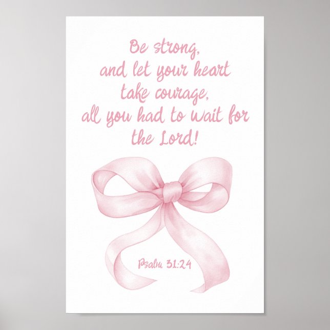 Christian Wall Art Decor Pink Girl Room (Front)