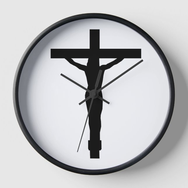 Christian Wall Clock – Crucifix Design (Front)