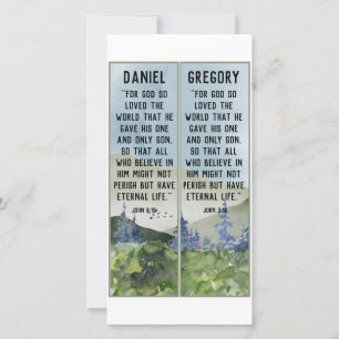 Christian Watercolor Nature Scripture Bookmarks Card