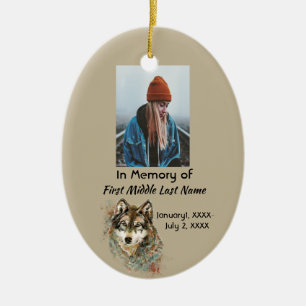 Christian Watercolor Wolf Keepsake Ornament