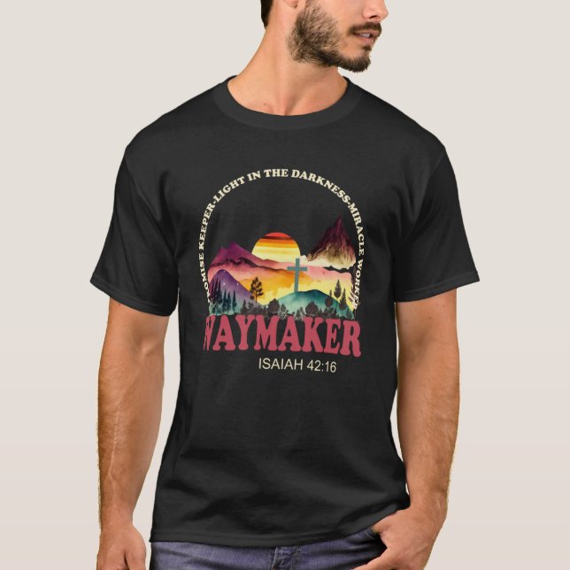 Christian Waymaker Promise Keeper Miracle Worker M T-Shirt (Front)