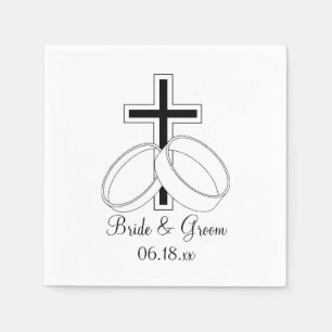 Christian Wedding Custom Bride Groom Names Date Napkin