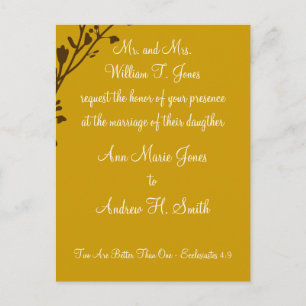 Christian Wedding Invitation Carmel and Blueberry