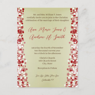 Christian Wedding Invitation Carmel and Blueberry Postcard