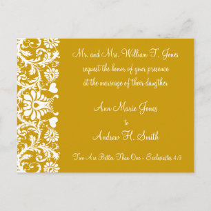 Christian Wedding Invitation Carmel and Blueberry Postcard