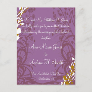 Christian Wedding Invitation Purple Elegance