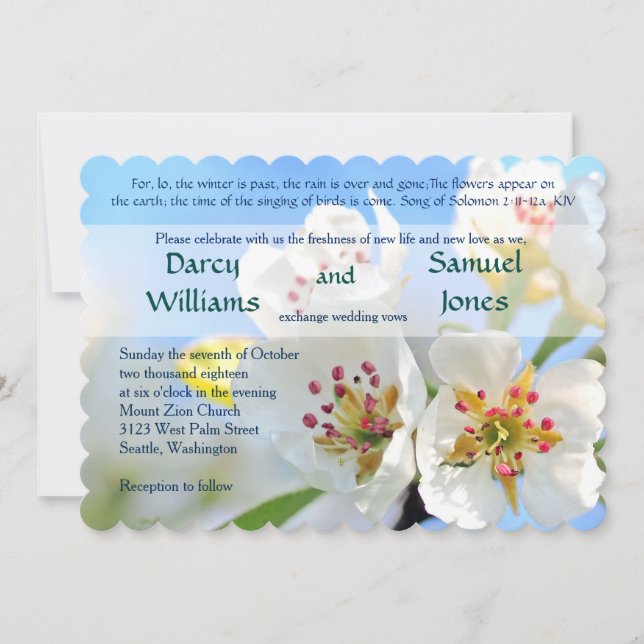 Christian Wedding Invitation Song of Solomon (Front)