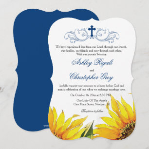 Christian Wedding Invitation - Sunflowers