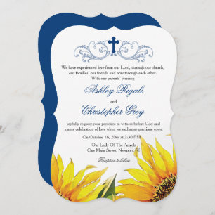 Christian Wedding Invitation - Sunflowers