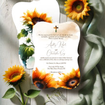 Christian Wedding Invitation - Sunflowers