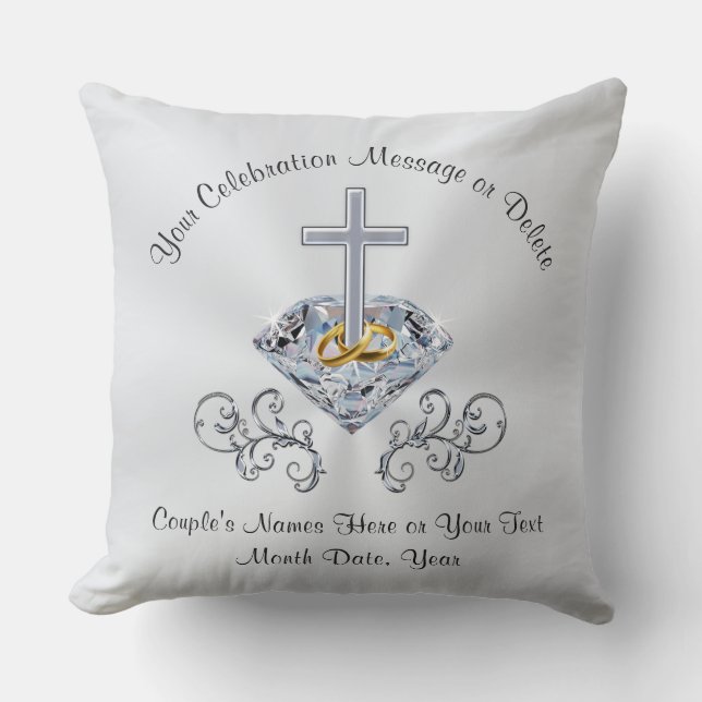 Christian Wedding or Christian Anniversary Gifts Cushion (Front)