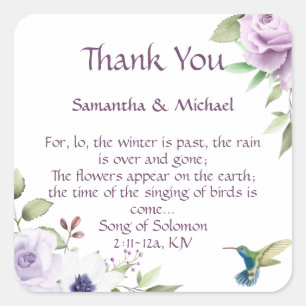 Christian Wedding Thank You Square Sticker