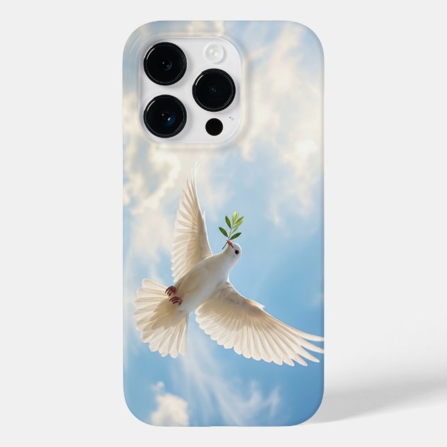 Christian White Dove with Olive Sky iPhone Case (Back)