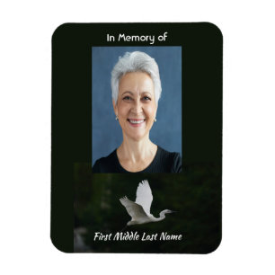 Christian White Egret Bird Memorial Keepsake  Magnet