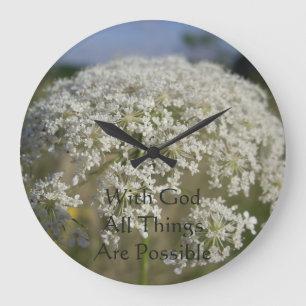 Christian With God All Things Are Possible Large Clock