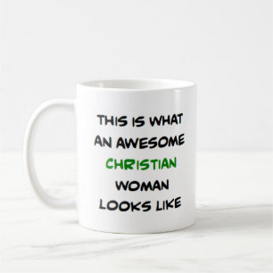 christian woman, awesome coffee mug