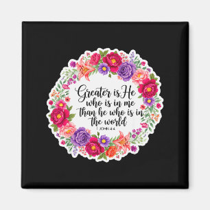 Christian Woman Bible Verse Jesus Greater Is He Wh Magnet