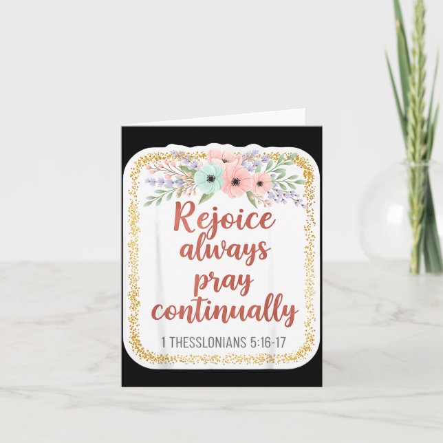 Christian Woman Bible Verse Rejoice Always Pray Co Card (Front)