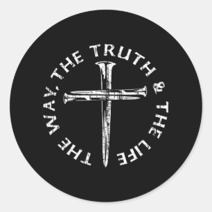Christian Women Men Jesus The Way Truth Life Classic Round Sticker