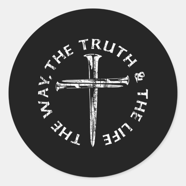Christian Women Men Jesus The Way Truth Life Classic Round Sticker (Front)