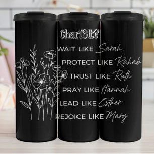 Christian Women of the Bible Floral Design Thermal Tumbler