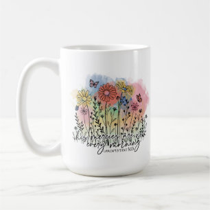 Christian Womens Floral Mug with Bible Verse