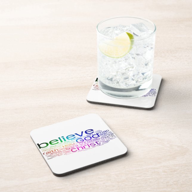 Christian word cloud coaster (Right Side)