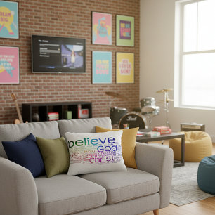 Christian word cloud decorative cushion