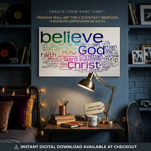 Christian word cloud poster