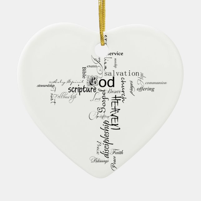 Christian words ceramic ornament (Front)