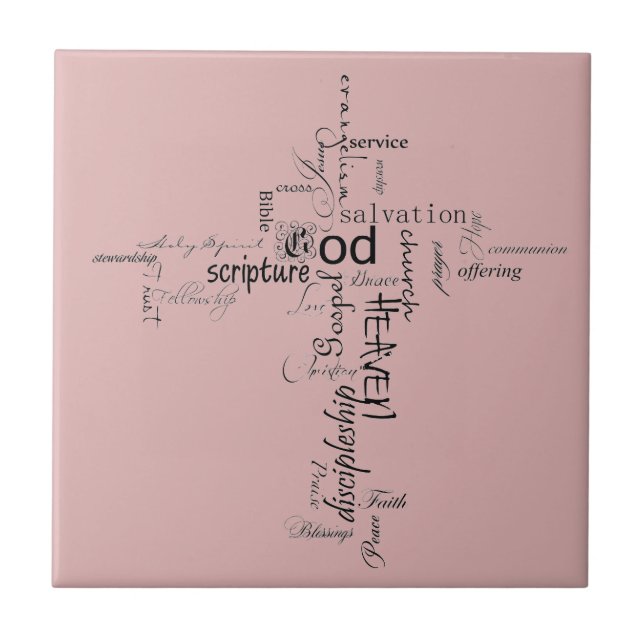 Christian words  ceramic tile (Front)