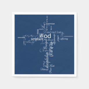 christian words cross napkin