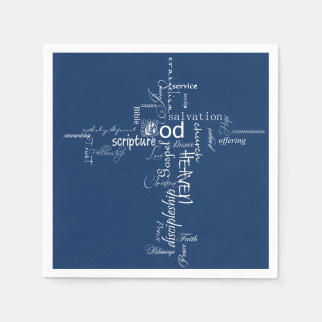 christian words cross napkin (Front)
