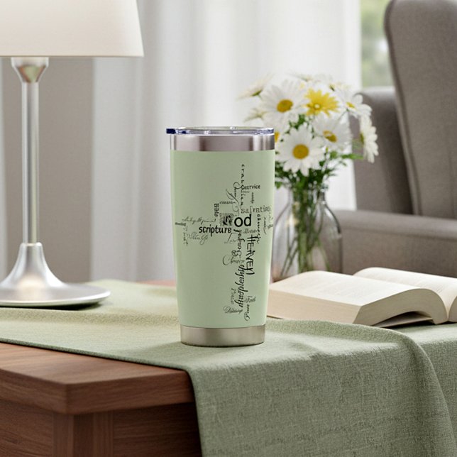 Christian words cross personalised insulated tumbler (Creator Uploaded)