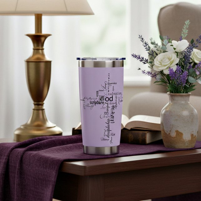 Christian words cross personalised insulated tumbler (Creator Uploaded)