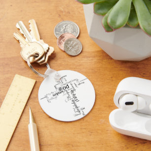Christian words key ring