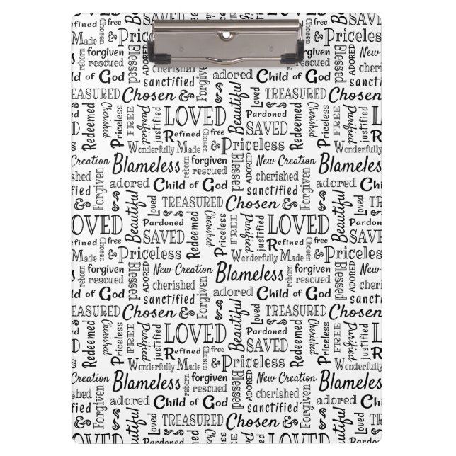 Christian Words of Affirmation Clipboard (Front)