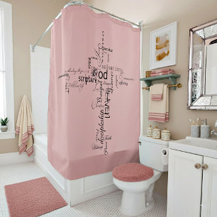 Christian words  shower curtain