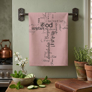 Christian words tea towel