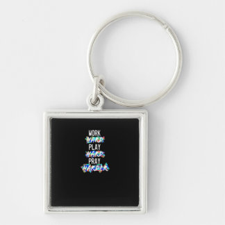 Christian Work Hard, Play Hard, Pray Harder Essent Key Ring